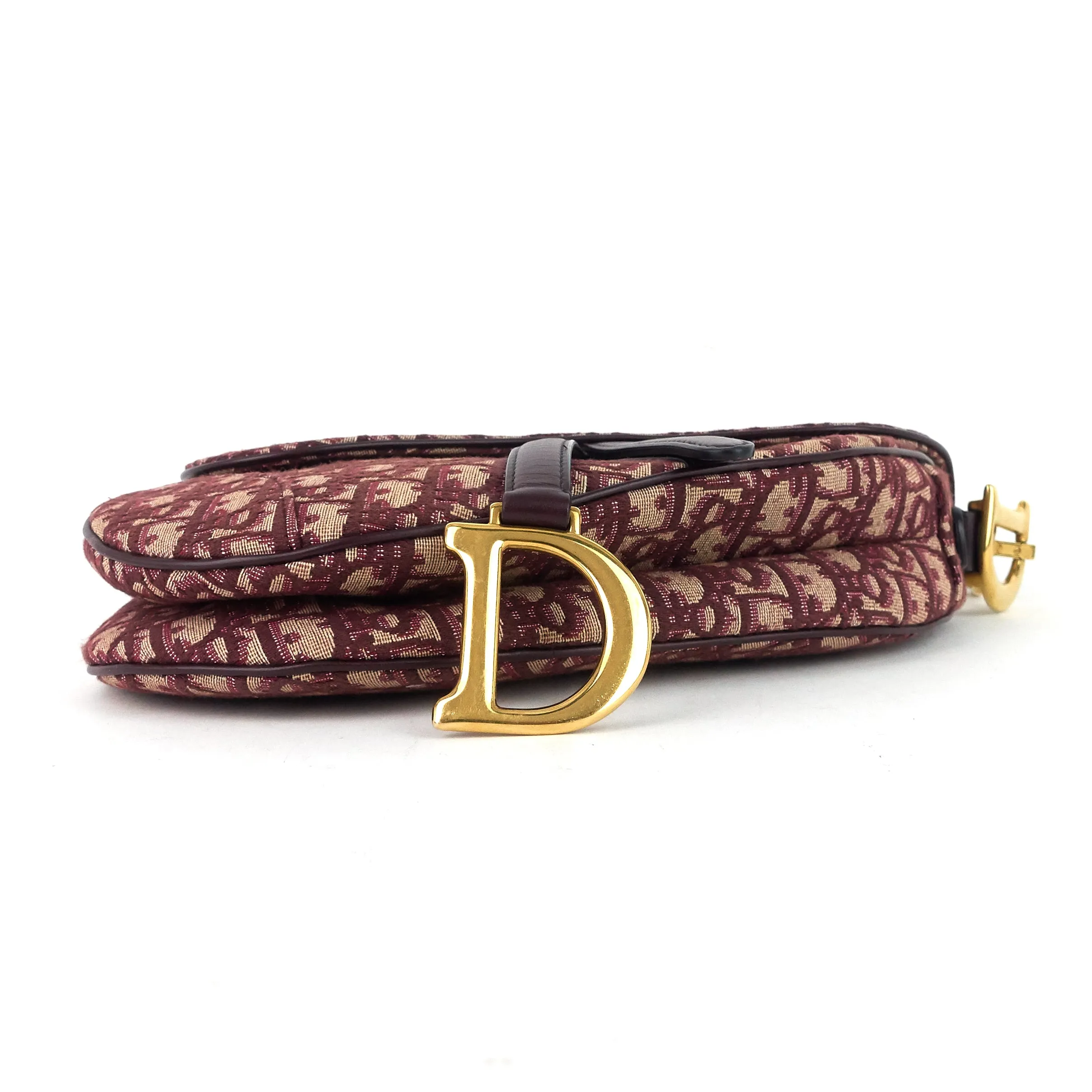Red Oblique Jacquard Saddle Bag