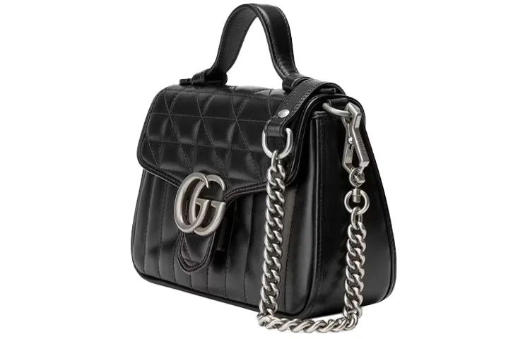 (WMNS) Gucci GG Marmont Mini Top Handle Bag 'Black' 583571-UM8AN-1000
