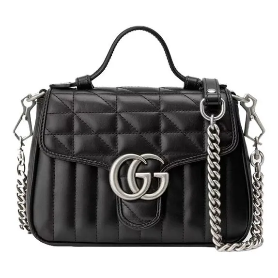 (WMNS) Gucci GG Marmont Mini Top Handle Bag 'Black' 583571-UM8AN-1000